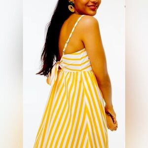 J. Crew Factory Tie-Back Mini-Dress, marigold, 14, NWT…with pockets!